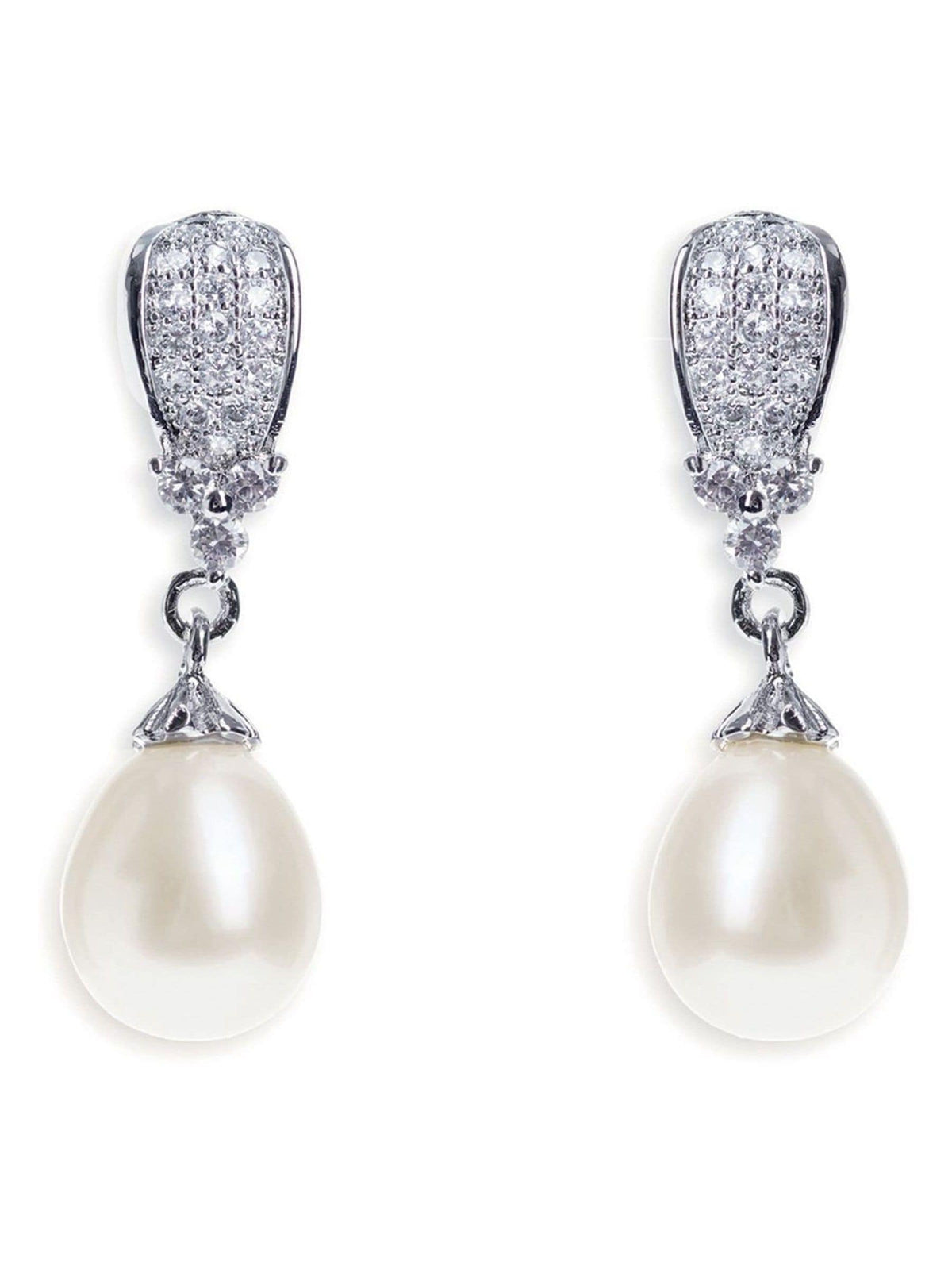 Ivory & Co Rhodium Serrano And Pearl Classic Drop Earrings