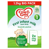 Cow & Gate 1 First Infant Baby Milk Formula Powder from Birth Big Pack   2 x 600g - McGrocer