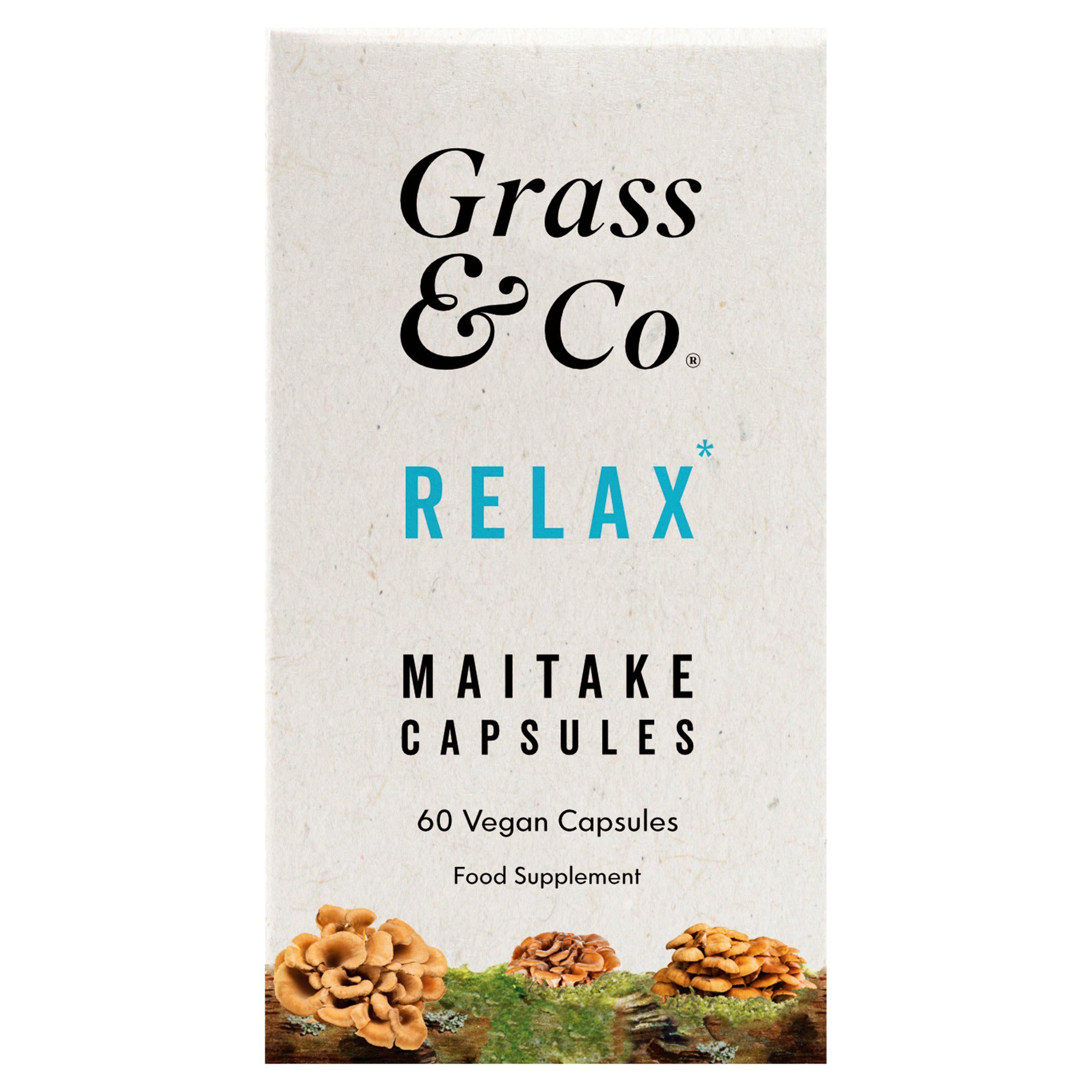 Grass & Co. Mushrooms Relax Maitake Vegan Capsules x60 120g - McGrocer