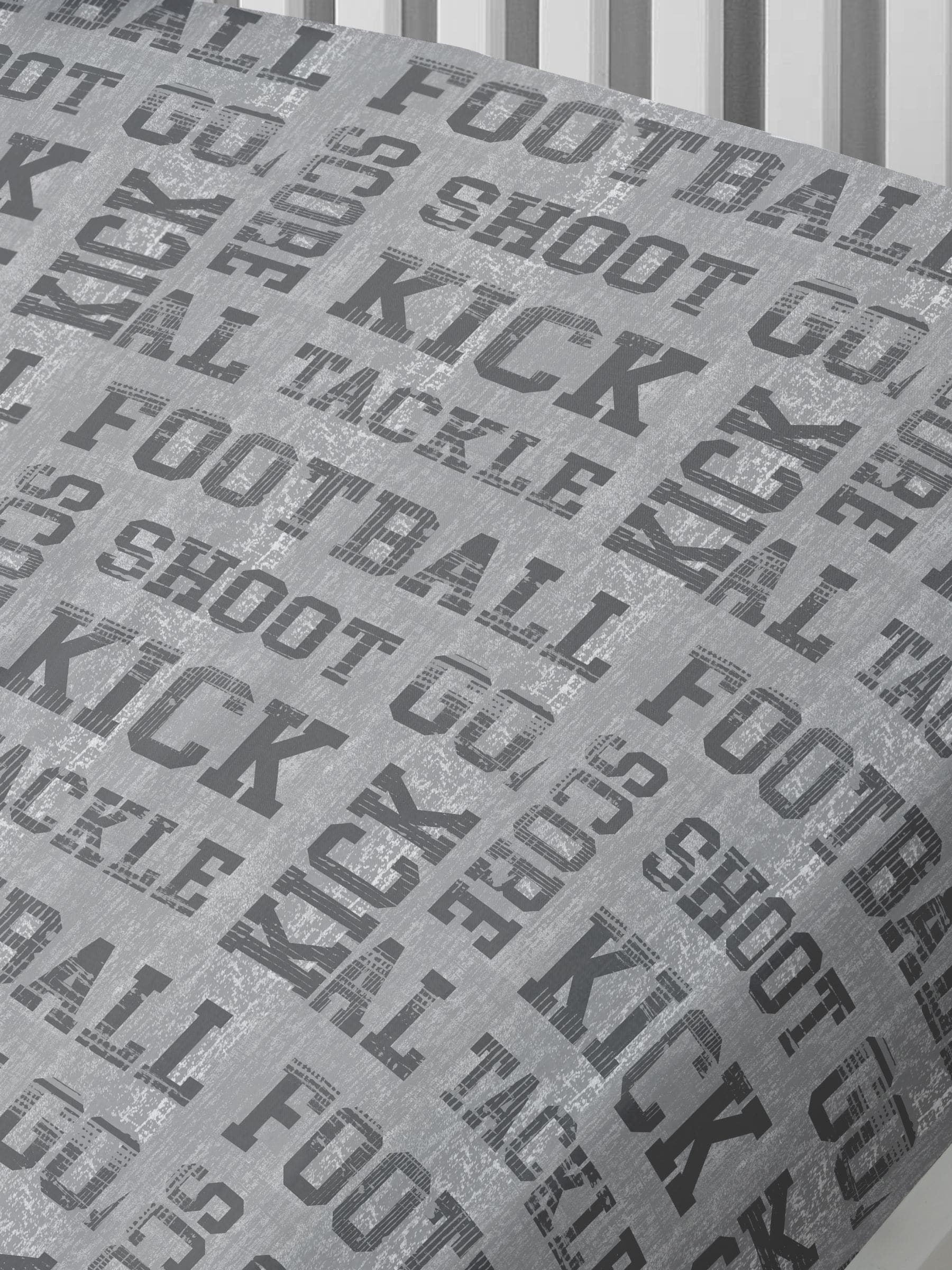 Bedlam Grey Kids Football Fitted Fitted Sheet