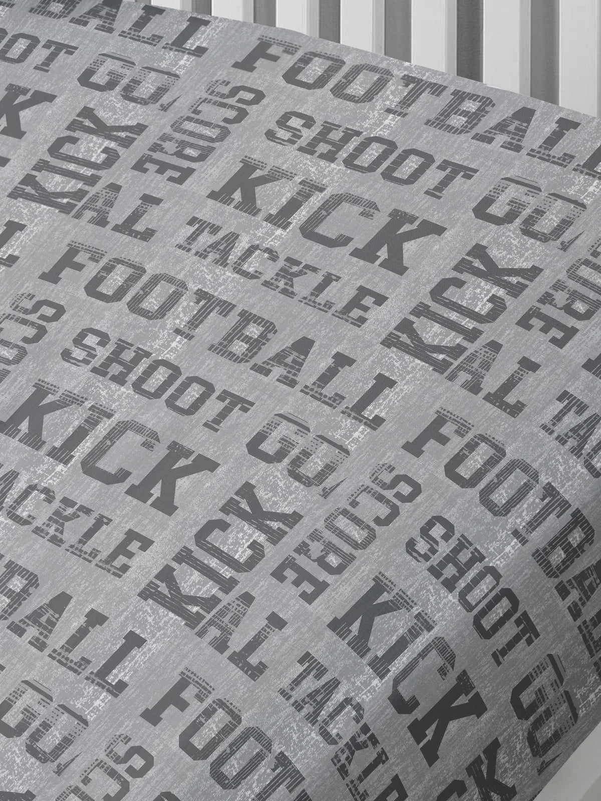 Bedlam Grey Kids Football Fitted Fitted Sheet