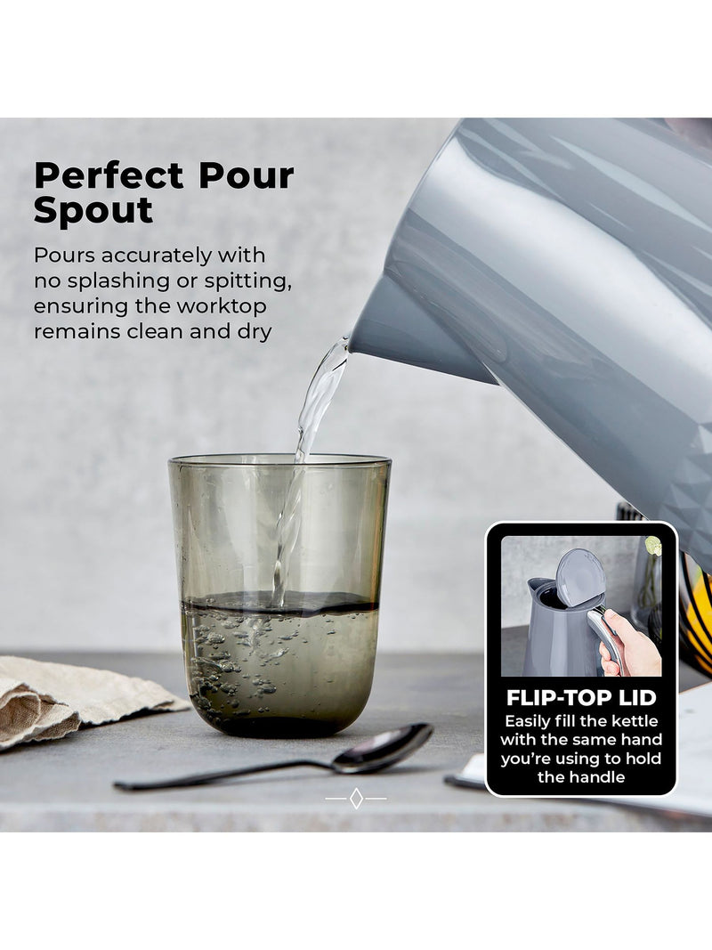 Tower Grey Solitaire 1.5L kettle (British brand)