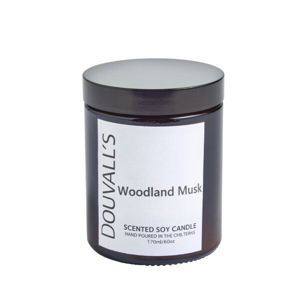 Douvalls eco soy wax candle Woodland Musk 180g - British product