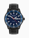 Sekonda Black Midnight 44mm Analogue Watch With Case And Leather Upper Strap With Dial