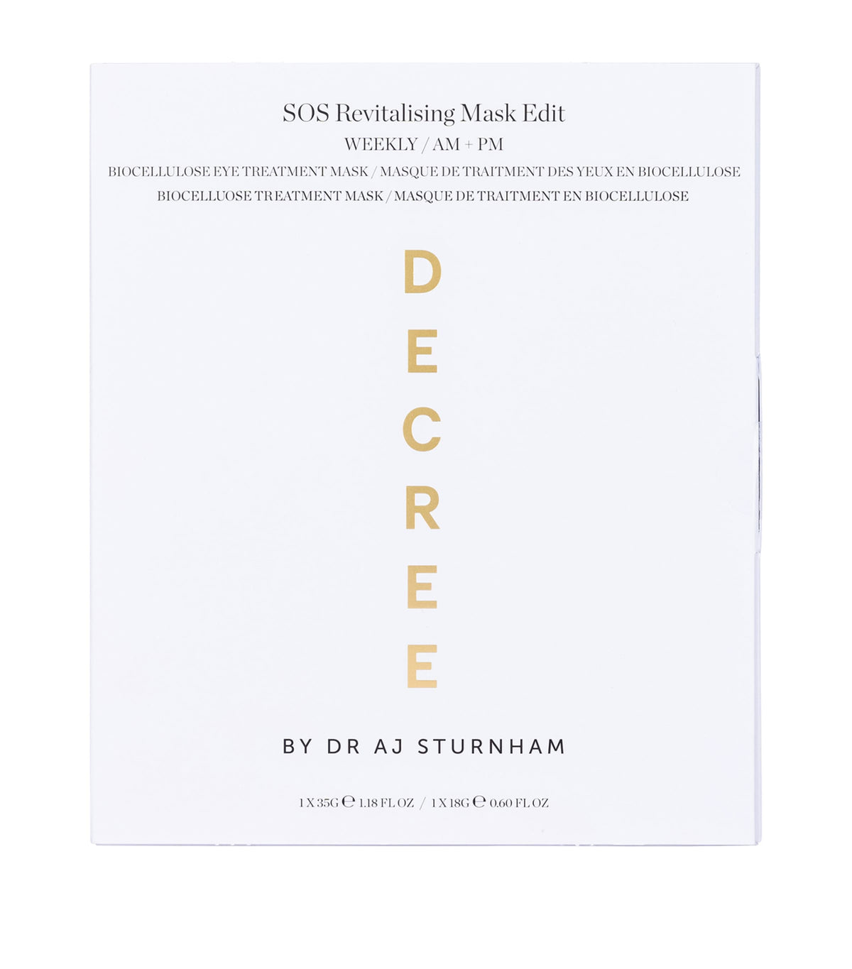 Decree SOS Revitalising Mask Edit sheet mask - British product