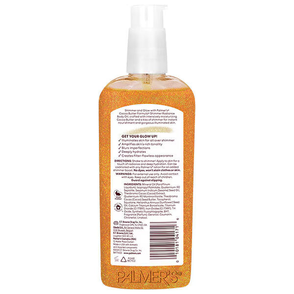 Palmer's Shimmer Radiance Body Oil 150ml, imported from the UK