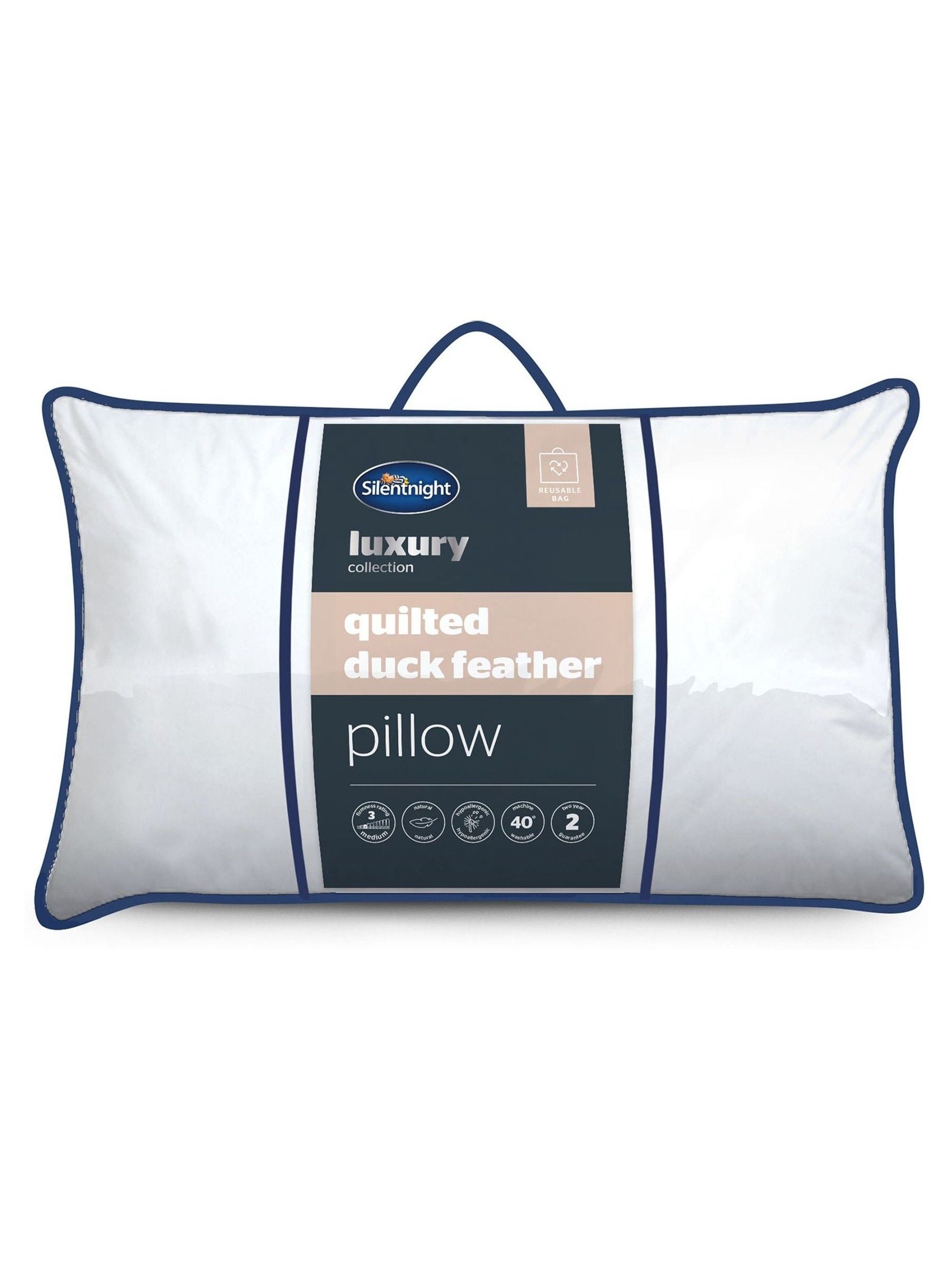 Silentnight quilted duck down pillow (British brand)