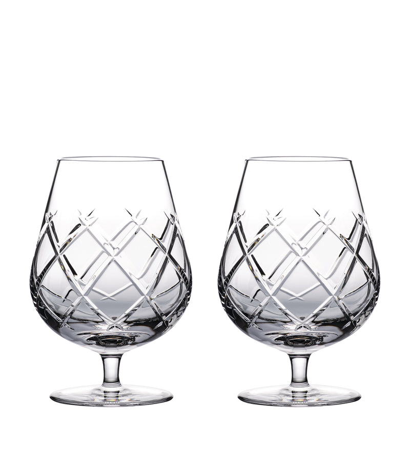 Waterford set of two Olann brandy balloon glasses, 510ml capacity (British brand)
