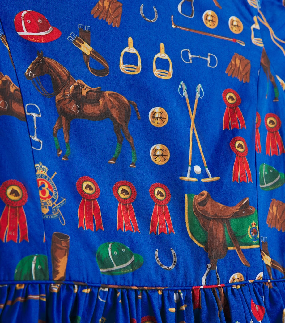 Ralph Lauren Kids cotton poplin printed dress for children aged 2-7 years, imported from the UK
