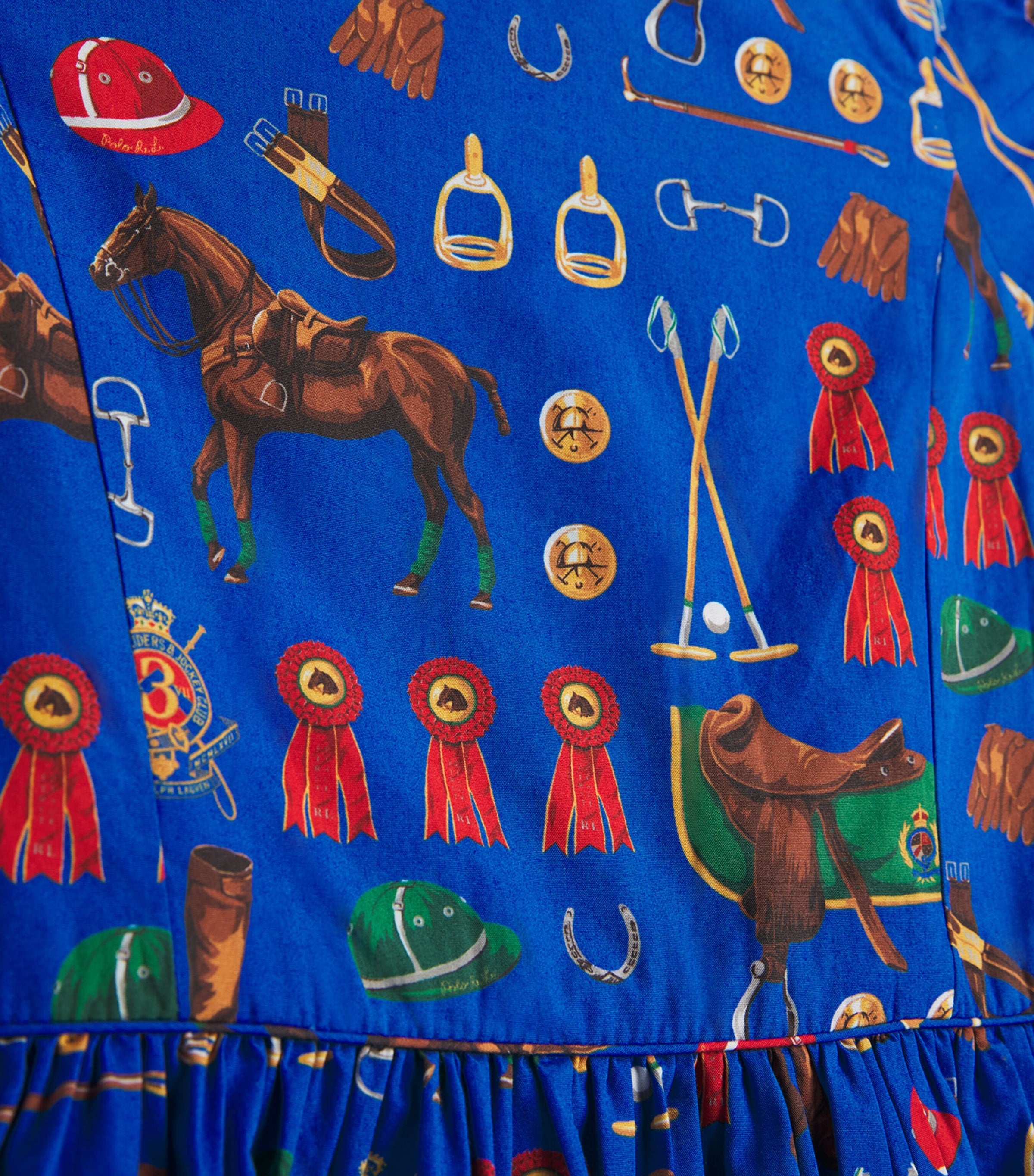 Ralph Lauren Kids cotton poplin printed dress for children aged 2-7 years, imported from the UK