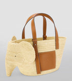 LOEWE Woven Elephant Basket Tote Bag
