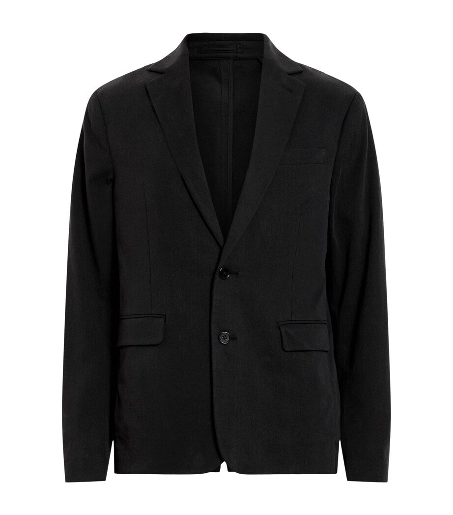 AllSaints classic black double-breasted cotton blend blazer - British product