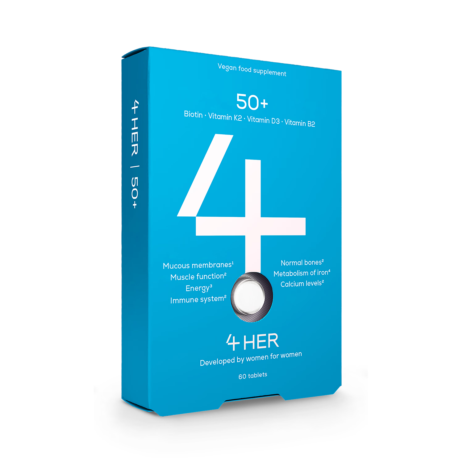 4Her women's multivitamins 50+ 60 vegan tablets, UK version