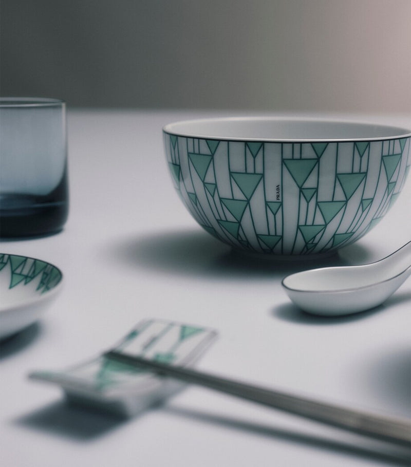 Prada porcelain rice bowls set of 2, 12cm width, imported from the UK
