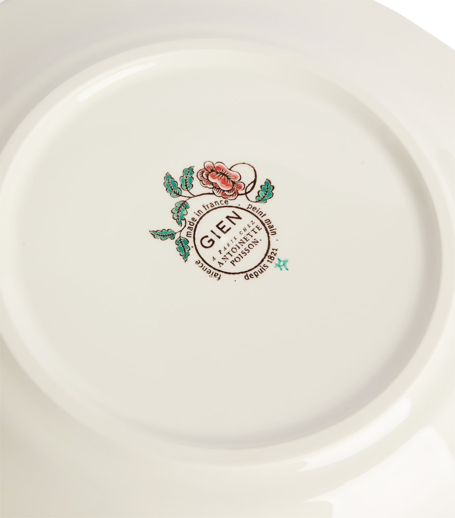 Gien Dominoté hand-painted floral dinner plate 27cm, UK version
