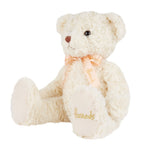 Plush Soft Toy Bear with Golden Thread Detailing and Satin Bow