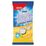 ASDA 40 Antibacterial Bathroom & Toilet Flushable Wipes - McGrocer
