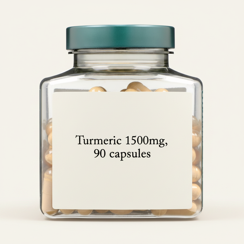 Holland & Barrett Turmeric capsules 1500mg + Black Pepper 90 count, UK version