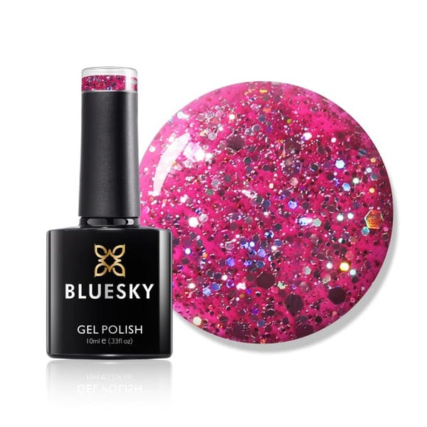 Bluesky hot pink gel polish bottle - British product