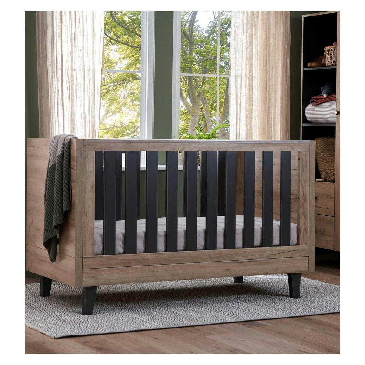 Tutti Bambini Como Cot Bed - Distressed Oak / Slate Grey GOODS Boots   