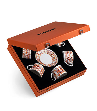 Missoni Home Porcelain Zigzag Teacups and Saucers Set of 6