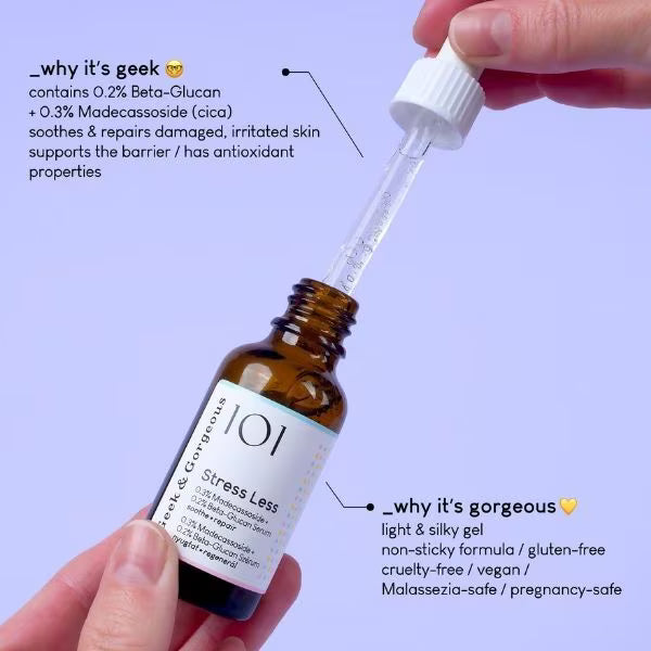 Geek & Gorgeous Stress Less Soothing Serum 30ml, UK version