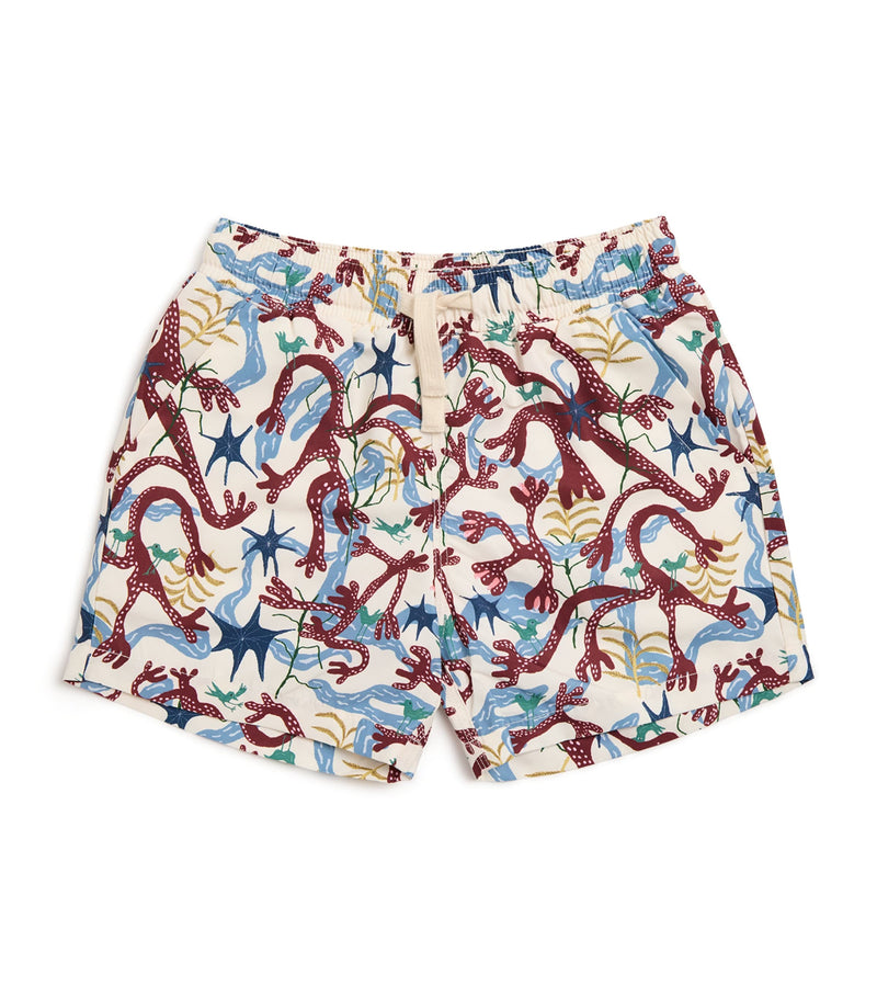 OAS Vireo print swim shorts for kids 4-12 years, imported from the UK
