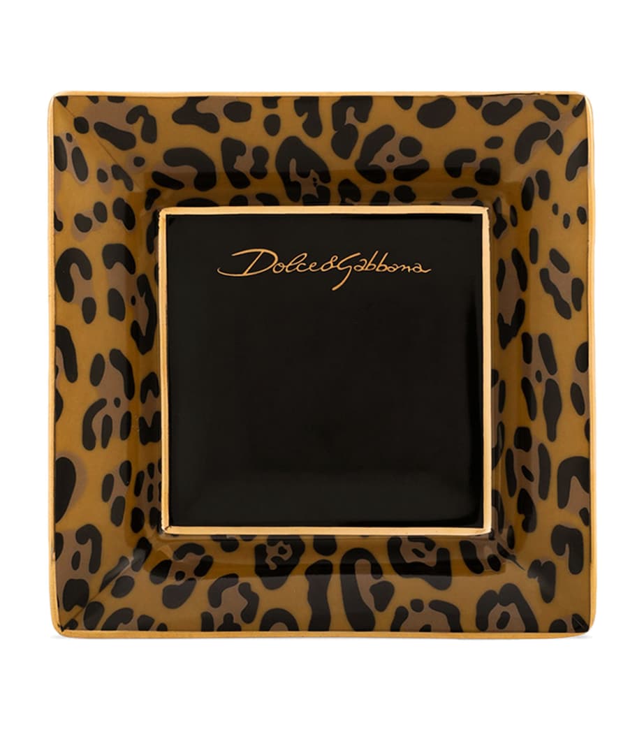 Dolce&Gabbana Casa Leopard decorative square porcelain plates set of 3 10cm - British product