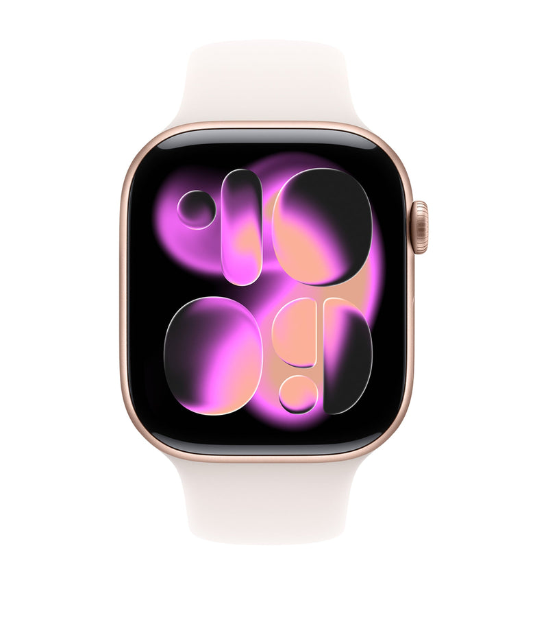 Apple Watch Series 11 Rose Gold smartwatch with Blush Sport Band 46mm - British product