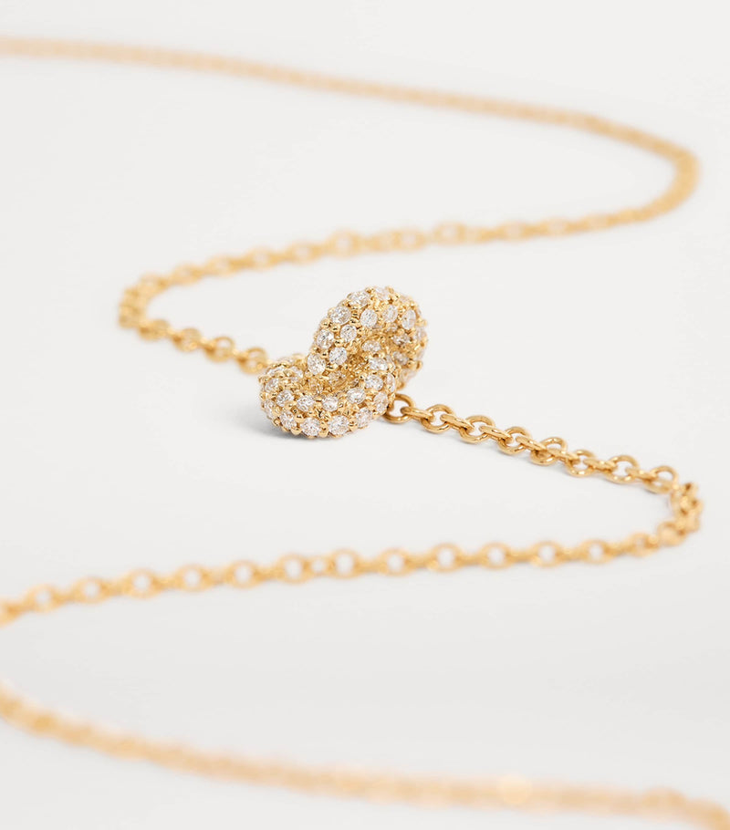 Engelbert Yellow Gold and Pavé Diamond Legacy Knot Necklace - British product