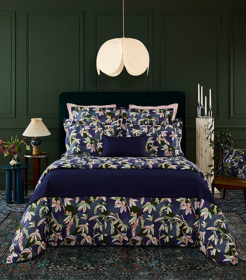 Yves Delorme organic cotton sateen floral print Super King duvet cover (British brand)