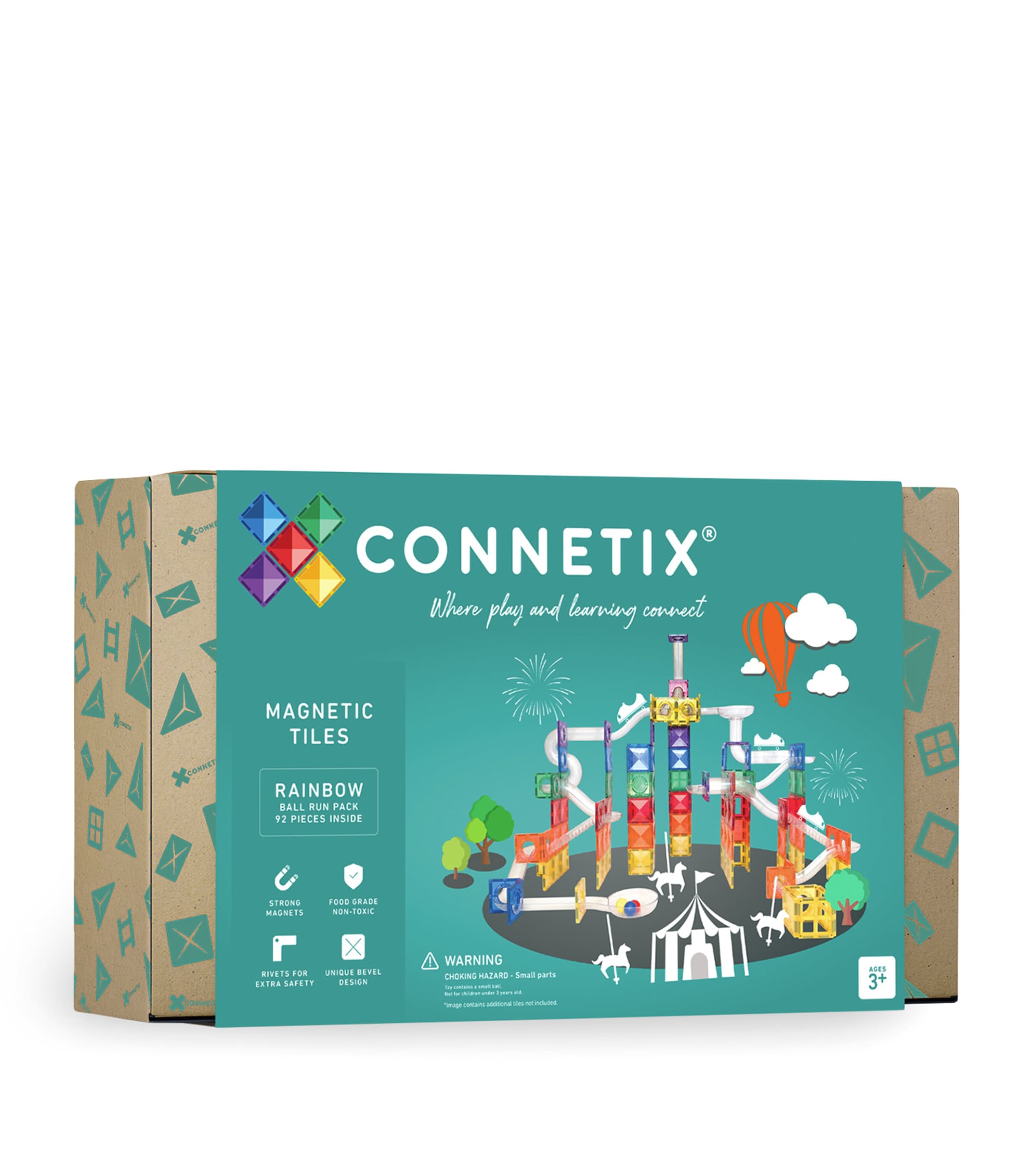 Connetix rainbow ball run magnetic tile set 92-piece - British product