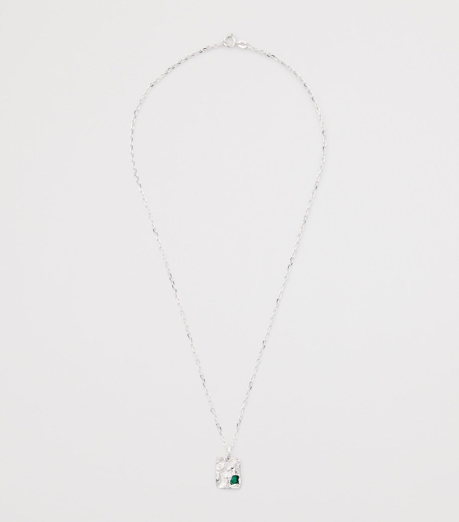 The Ouze sterling silver and emerald necklace (British brand)