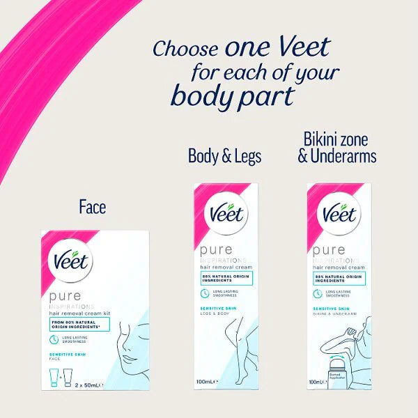 Veet Pure hair removal cream 100ml (British brand)