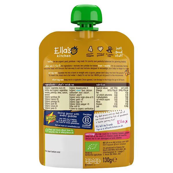 Ella's Kitchen Bangers and Mash Baby Food 130g - British product