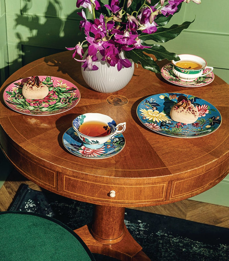 Wedgwood Wonderlust Sapphire Garden teacup and saucer set (British brand)