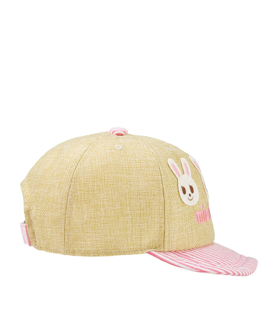 Miki House cotton cap with adjustable strap and appliqués, imported from the UK