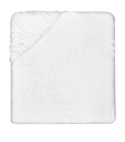 King Size Fitted Sheet with Braid Pattern in Egyptian Cotton 150cm x 200cm