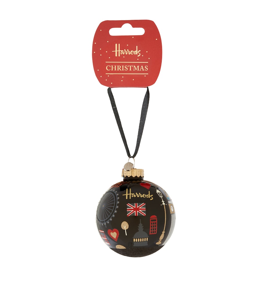 Hand-Finished Glass Christmas Bauble with London Landmarks 11cm