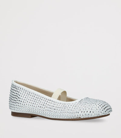 Leather Mary Jane Shoes with Swarovski Crystal Embellishments
