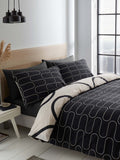 Catherine Lansfield Natural Linear Curve Geo duvet cover set - British product