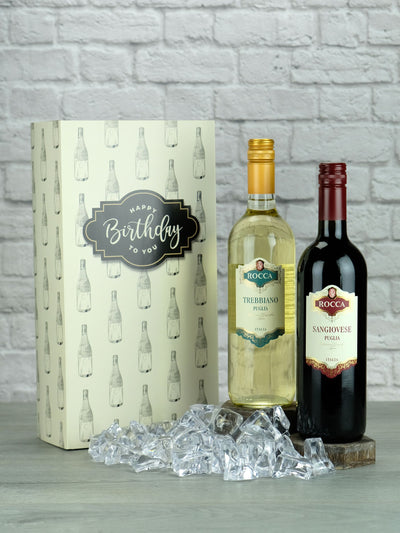 Le Bon Vin Happy Birthday Italian Twin Wine Gift Box 2x750ml