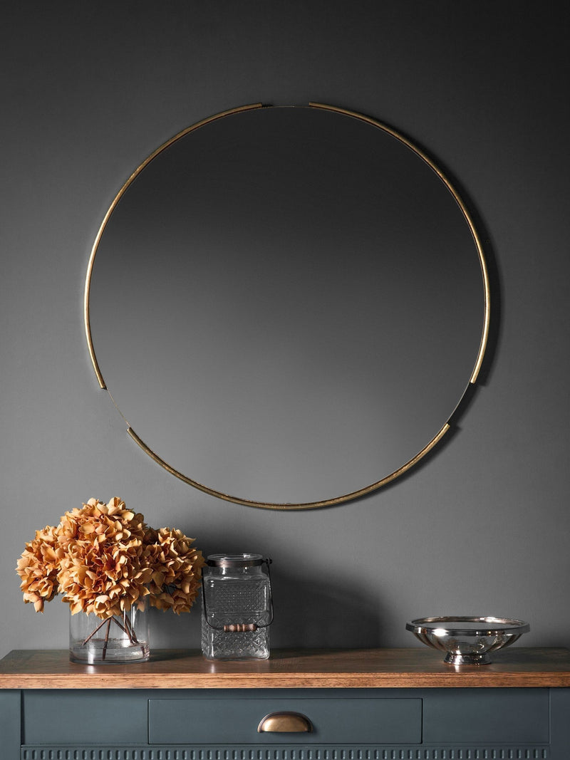 Gallery Home Gold Leon round mirror 80cm, UK version
