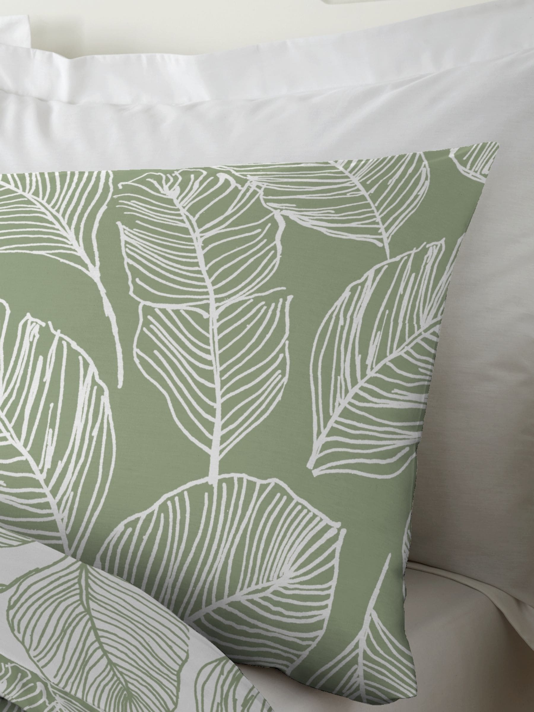 Matteo Fusion Green duvet cover and pillowcase set - British product