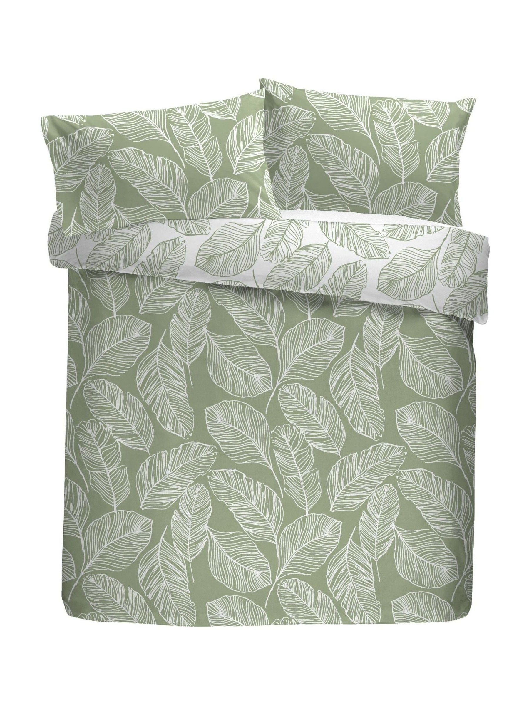 Matteo Fusion Green duvet cover and pillowcase set - British product