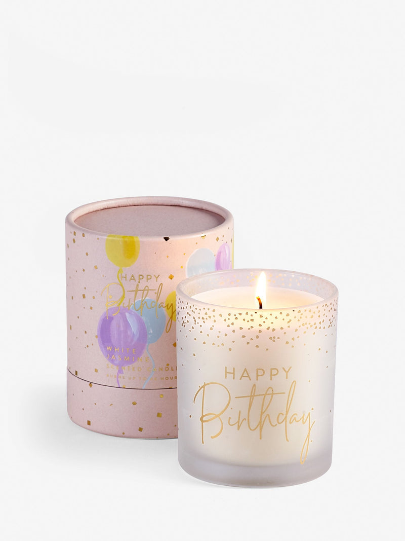 Happy Birthday balloon candle White Jasmine 10cm, imported from the UK