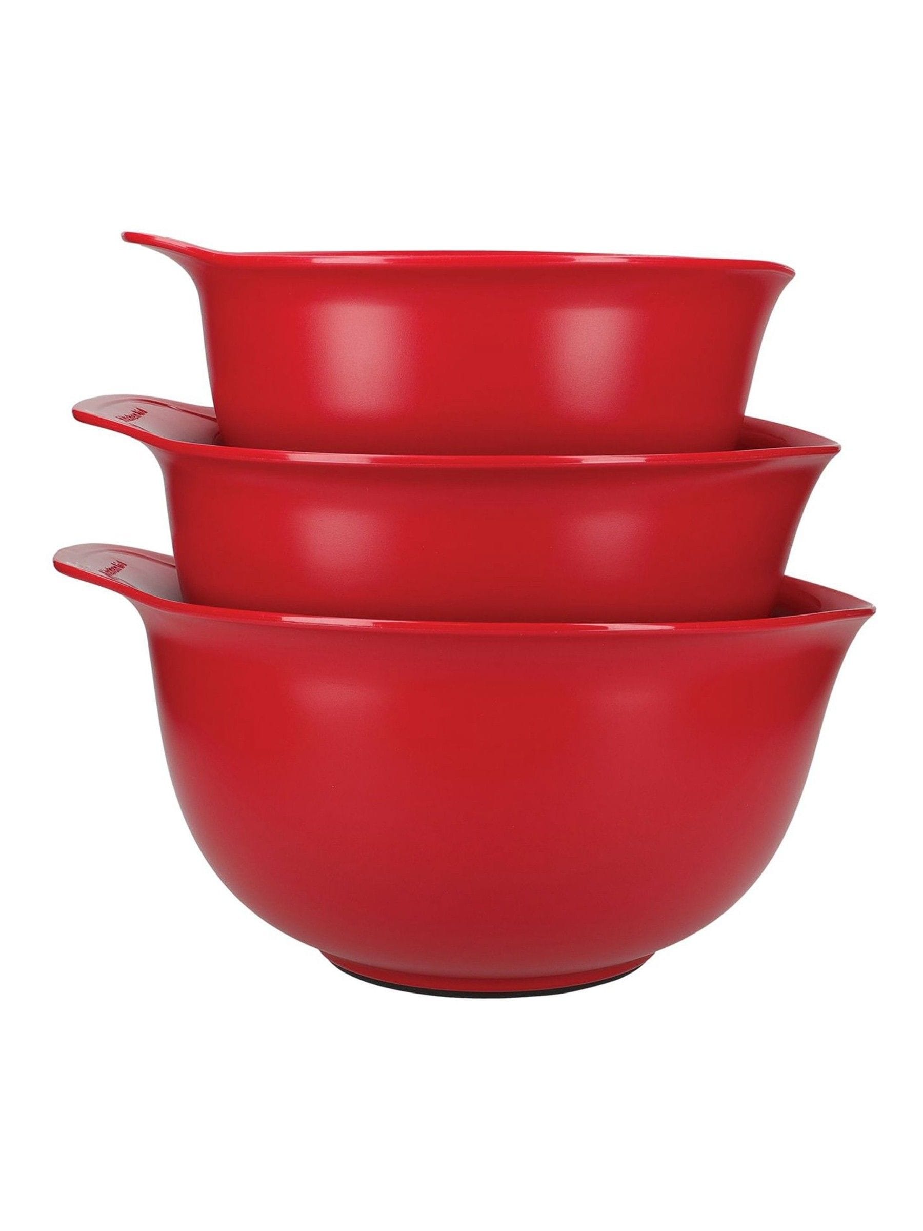 KitchenAid set of 3 red mixing bowls, UK version