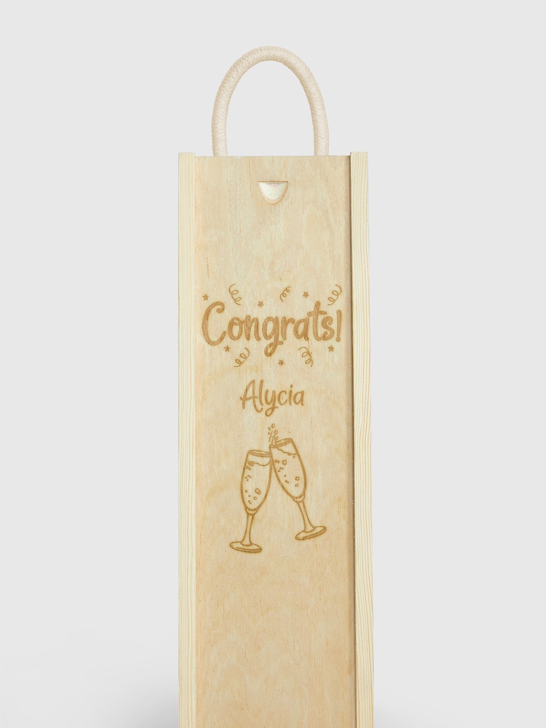 Gifted Drinks rose wine personalised congratulations gift box, UK version