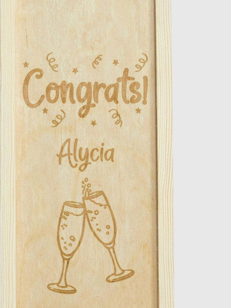 Gifted Drinks personalised congratulations red wine gift box, imported from the UK