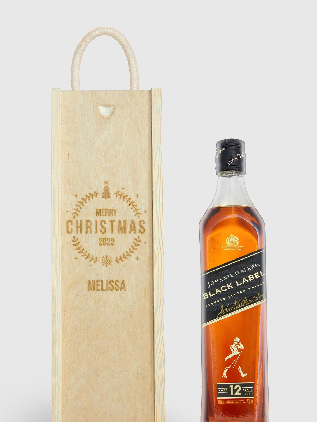 Personalised Merry Christmas Gift Box with Johnnie Walker by Gifted Drinks